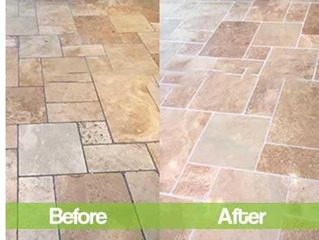 Travertine Before and after